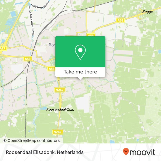 Roosendaal Elisadonk kaart