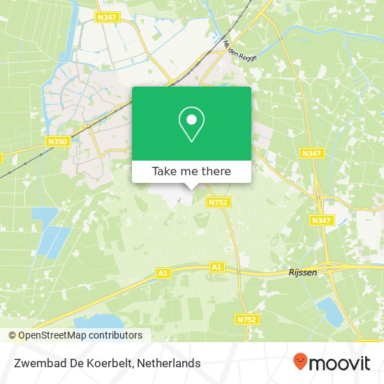 Zwembad De Koerbelt kaart