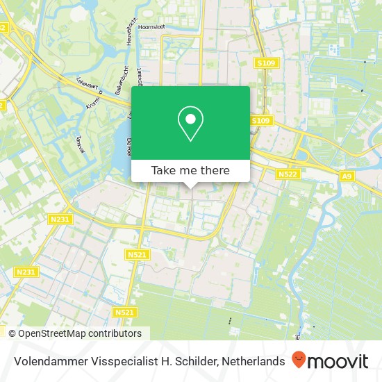 Volendammer Visspecialist H. Schilder kaart