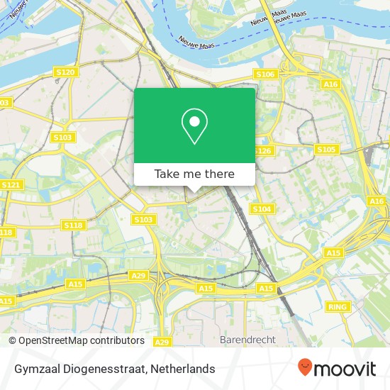 Gymzaal Diogenesstraat kaart