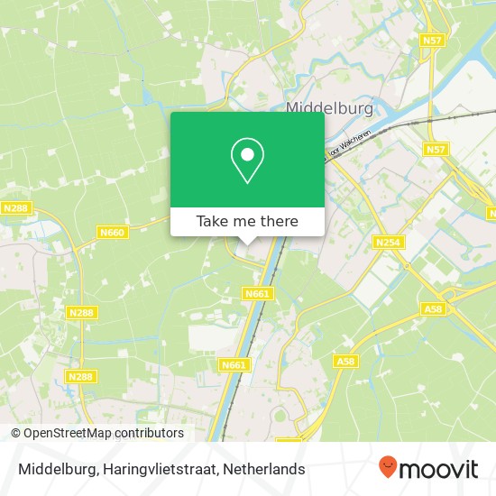 Middelburg, Haringvlietstraat kaart