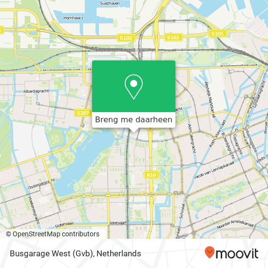 Busgarage West (Gvb) kaart