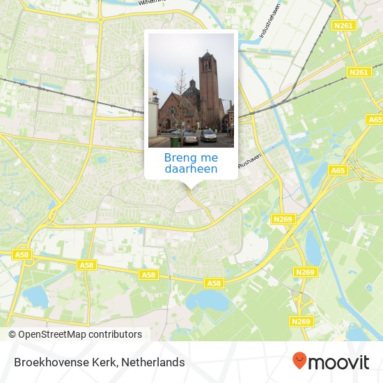 Broekhovense Kerk kaart