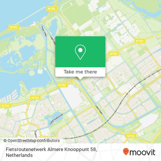 Fietsroutenetwerk Almere Knooppunt 58 kaart