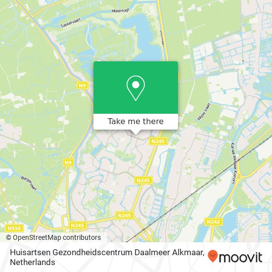 Huisartsen Gezondheidscentrum Daalmeer Alkmaar kaart