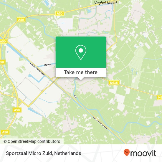 Sportzaal Micro Zuid kaart