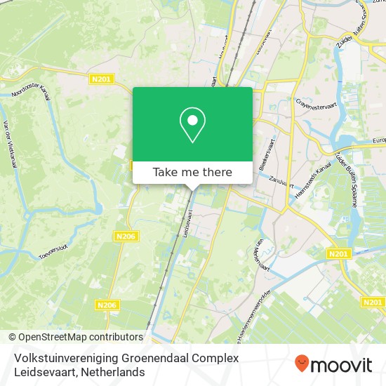 Volkstuinvereniging Groenendaal Complex Leidsevaart kaart
