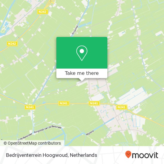 Bedrijventerrein Hoogwoud kaart