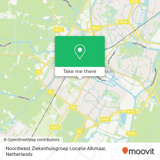 Noordwest Ziekenhuisgroep Locatie Alkmaar kaart