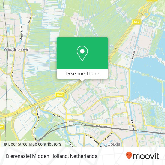 Dierenasiel Midden Holland kaart