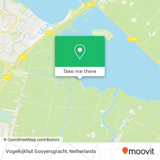 Vogelkijkhut Gooyersgracht kaart