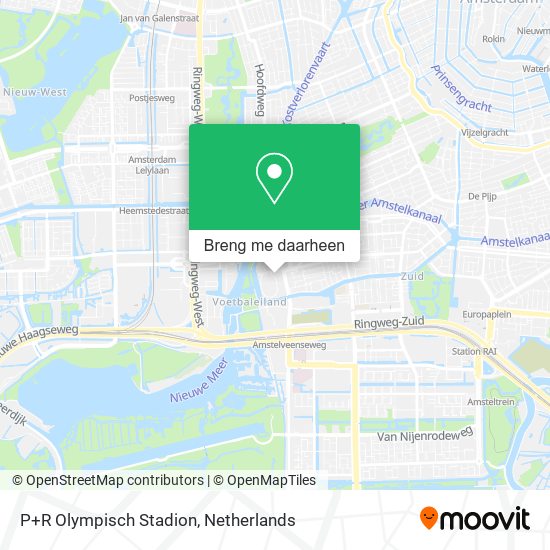 P+R Olympisch Stadion kaart