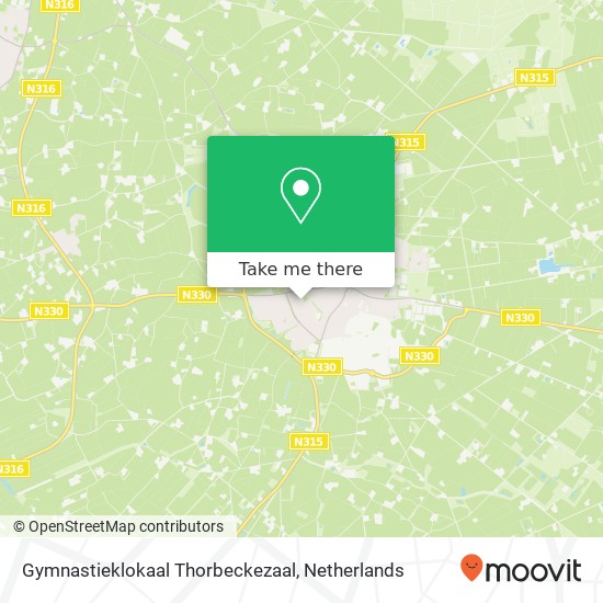 Gymnastieklokaal Thorbeckezaal kaart