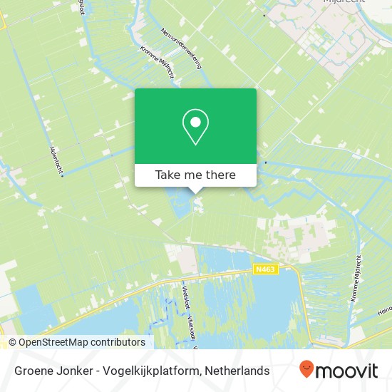 Groene Jonker - Vogelkijkplatform kaart