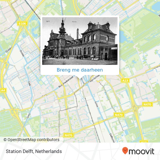 Station Delft kaart