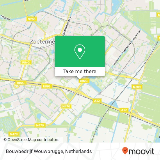 Bouwbedrijf Wouwbrugge kaart