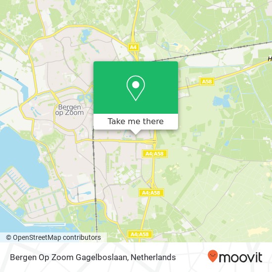 Bergen Op Zoom Gagelboslaan kaart