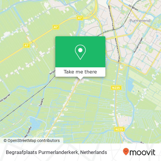 Begraafplaats Purmerlanderkerk kaart