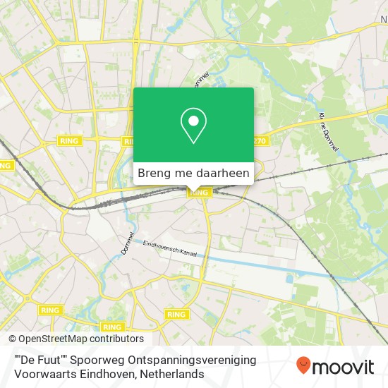 ""De Fuut"" Spoorweg Ontspanningsvereniging Voorwaarts Eindhoven kaart