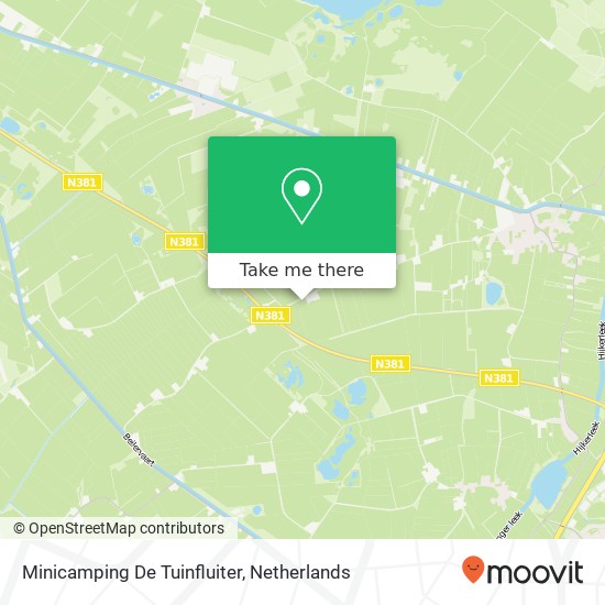 Minicamping De Tuinfluiter kaart