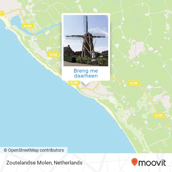 Zoutelandse Molen kaart