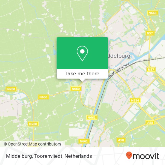 Middelburg, Toorenvliedt kaart