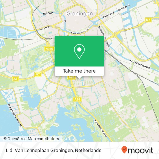 Lidl Van Lenneplaan Groningen kaart