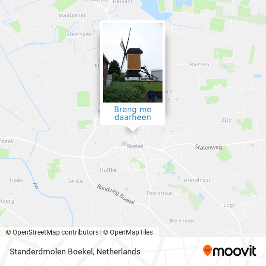 Standerdmolen Boekel kaart