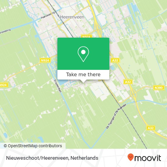 Nieuweschoot/Heerenveen kaart