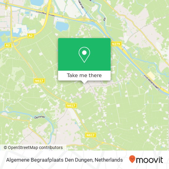 Algemene Begraafplaats Den Dungen kaart