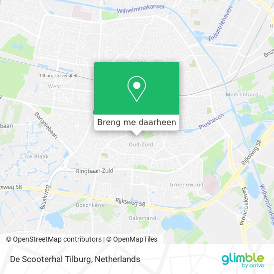 De Scooterhal Tilburg kaart
