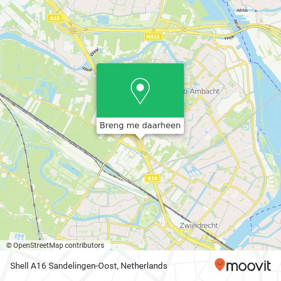 Shell A16 Sandelingen-Oost kaart