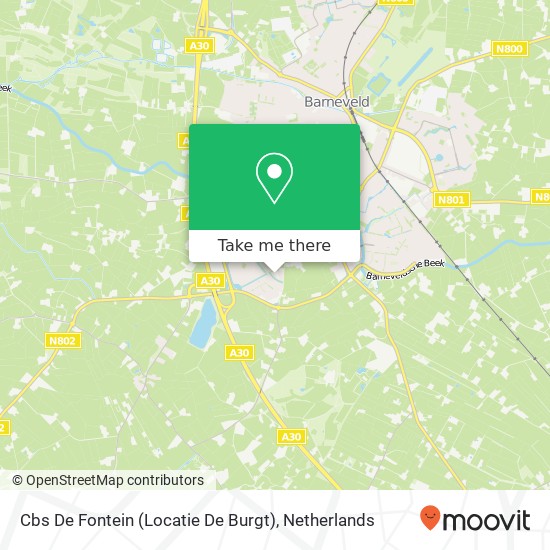 Cbs De Fontein (Locatie De Burgt) kaart