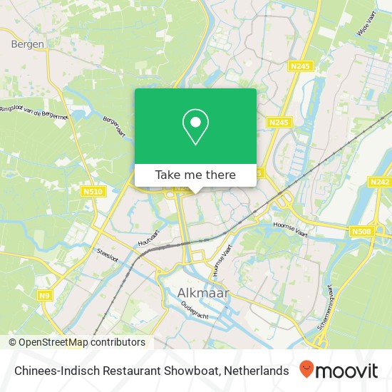 Chinees-Indisch Restaurant Showboat kaart