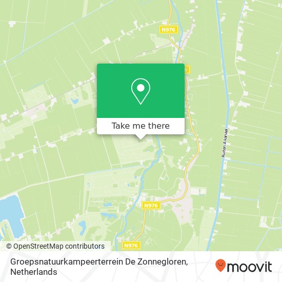 Groepsnatuurkampeerterrein De Zonnegloren kaart