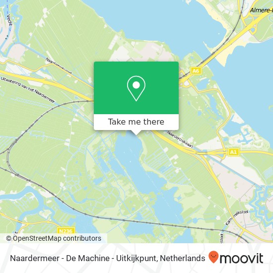 Naardermeer - De Machine - Uitkijkpunt kaart