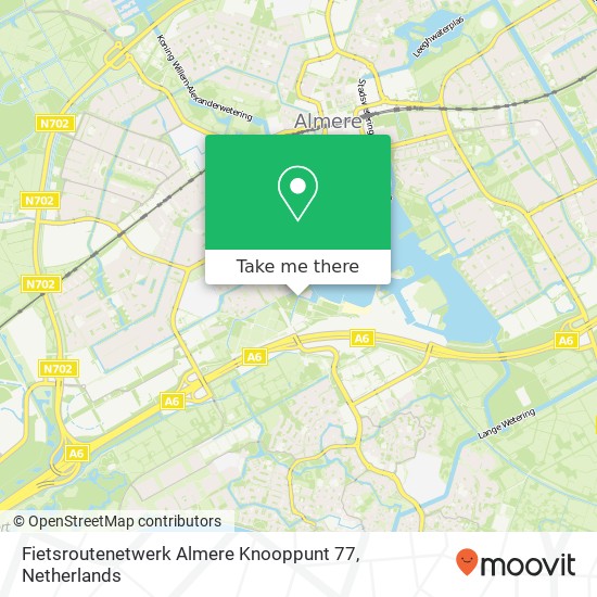 Fietsroutenetwerk Almere Knooppunt 77 kaart