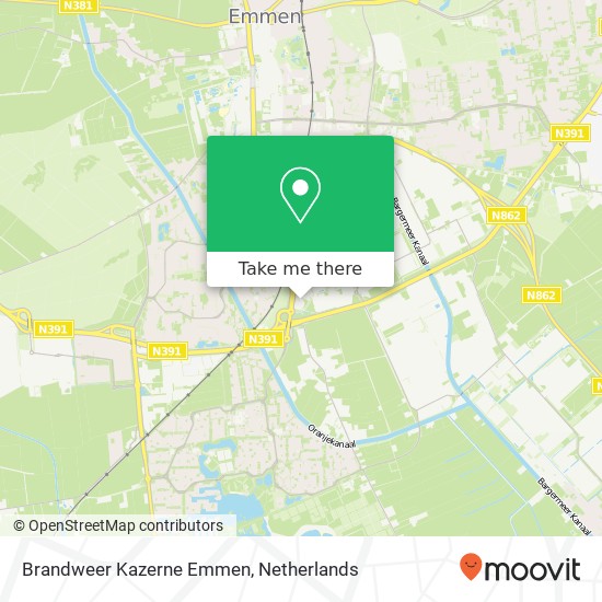 Brandweer Kazerne Emmen kaart