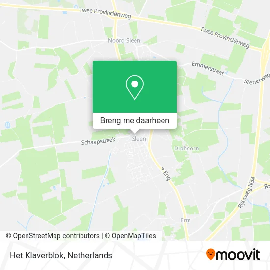 Het Klaverblok kaart