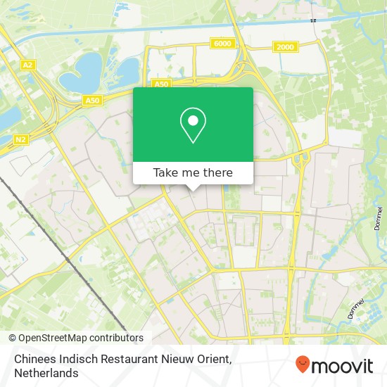 Chinees Indisch Restaurant Nieuw Orient kaart