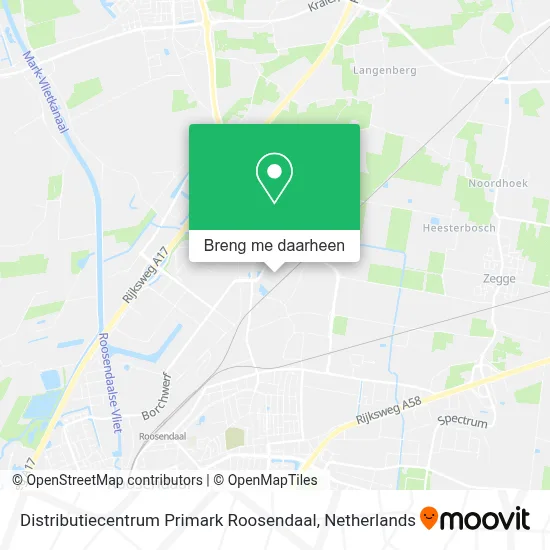 Distributiecentrum Primark Roosendaal kaart