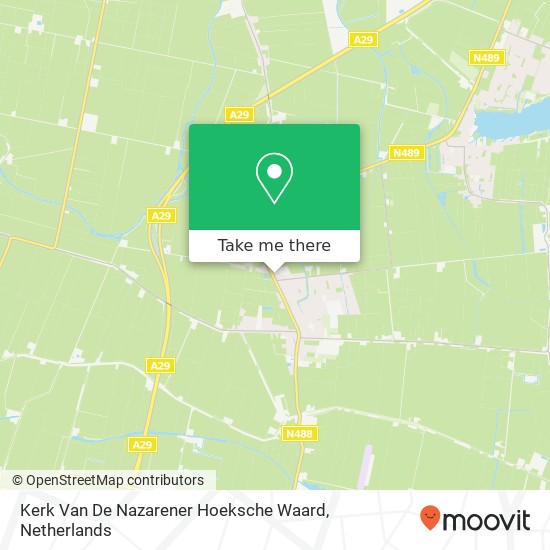 Kerk Van De Nazarener Hoeksche Waard kaart