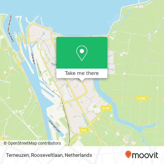 Terneuzen, Rooseveltlaan kaart