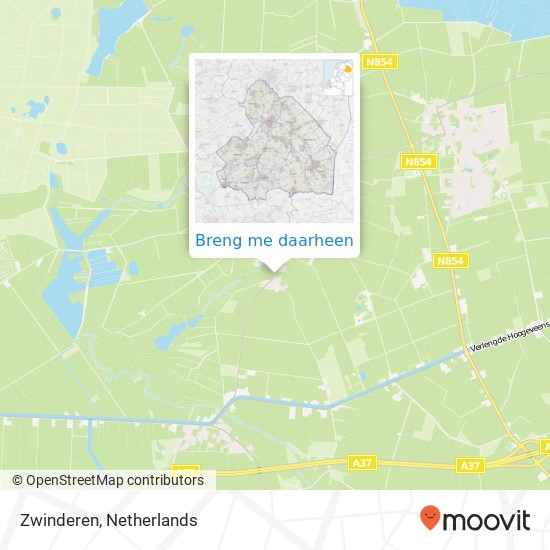 Zwinderen kaart