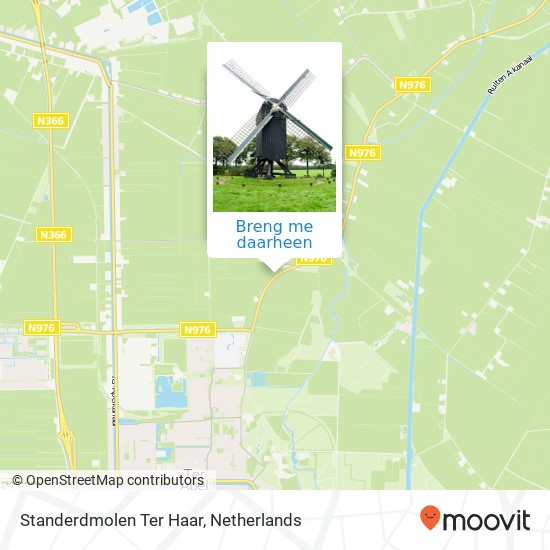 Standerdmolen Ter Haar kaart