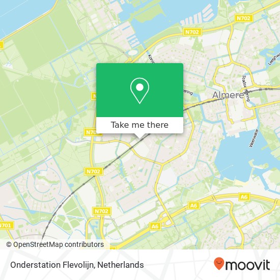Onderstation Flevolijn kaart