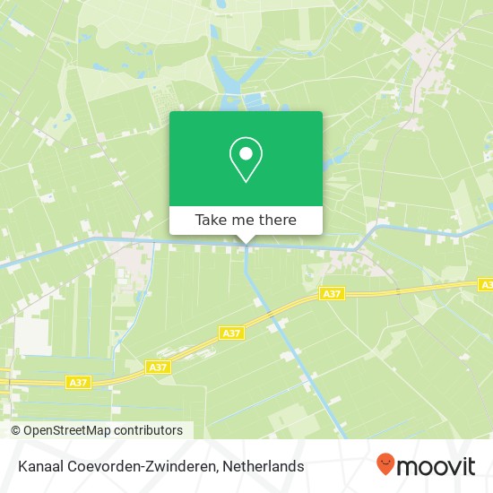 Kanaal Coevorden-Zwinderen kaart