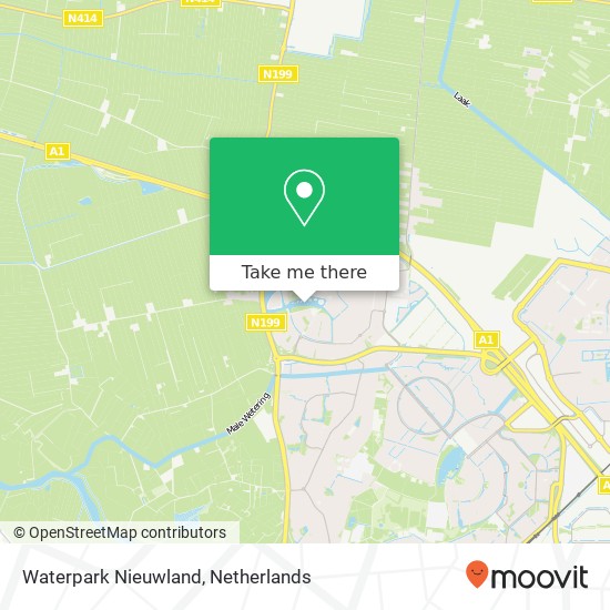 Waterpark Nieuwland kaart