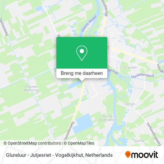Glureluur - Jutjesriet - Vogelkijkhut kaart