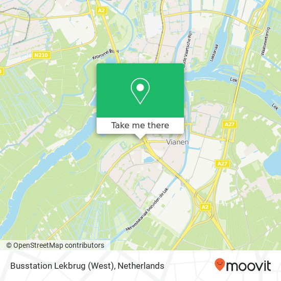 Busstation Lekbrug (West) kaart